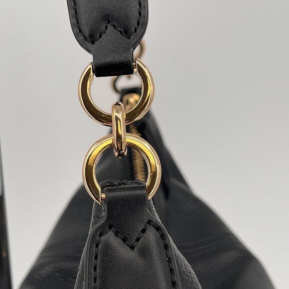 Michael Kors Sienna Large Pebbled Leather Shoulder Bag Black Convertible Strap - Picture 4 of 14